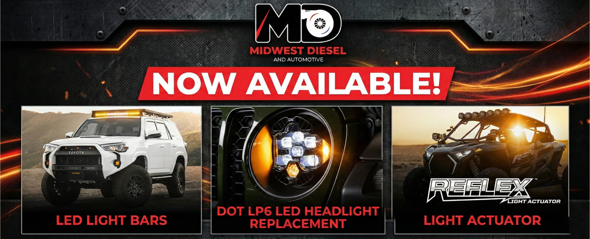 midwest diesel and auto merge with Baja lights
